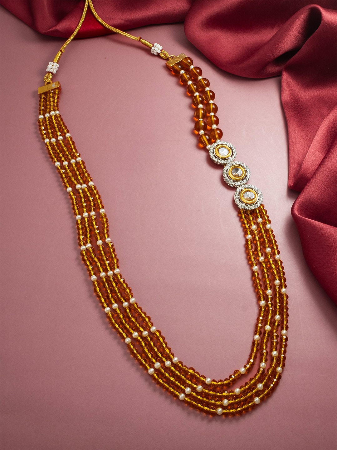 

aadita Gold Plated Kundan Studded Necklace