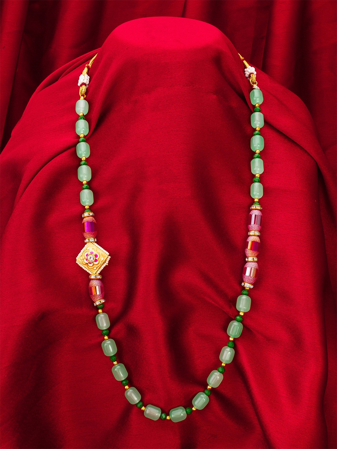 

aadita Hand Painted Kundan Studded Necklace, Gold