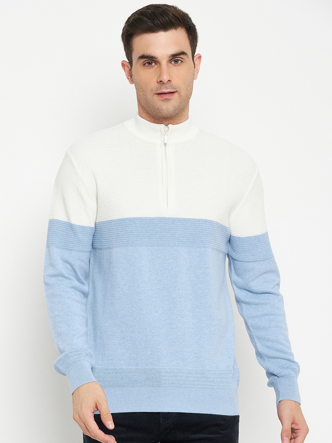 

Cantabil Mock Collar Cotton Pullover, Blue