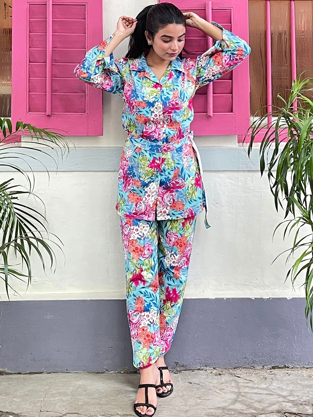 

BAESD Absract Printed Shirt & Trouser, Blue
