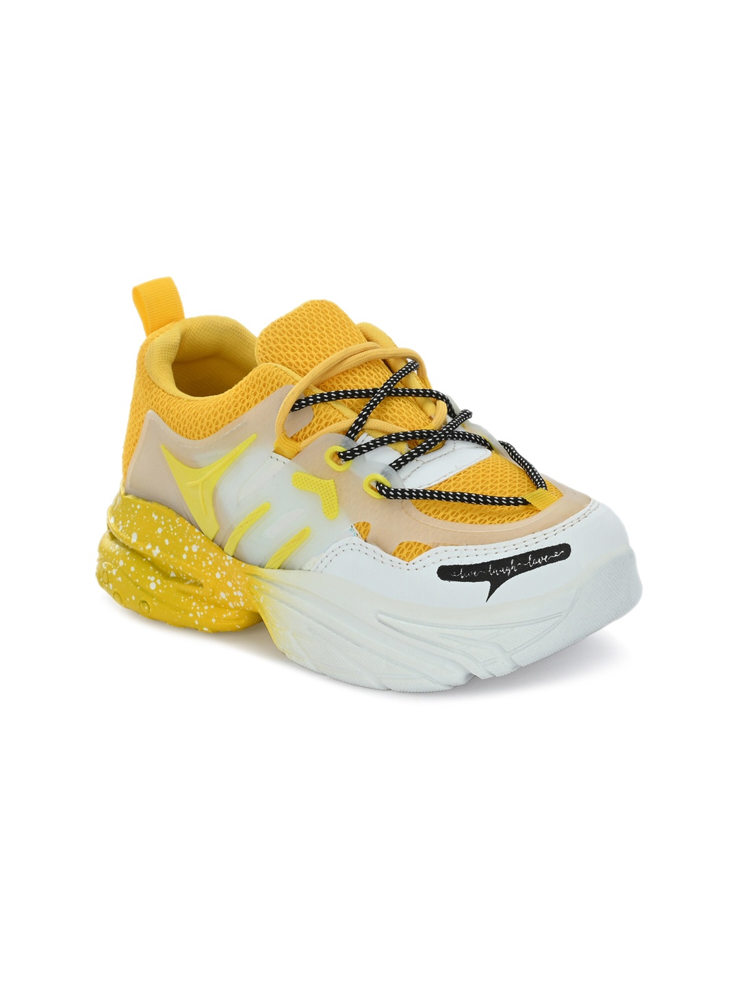 

AfroJack Women Colourblocked Lace-Up Sneakers, Yellow