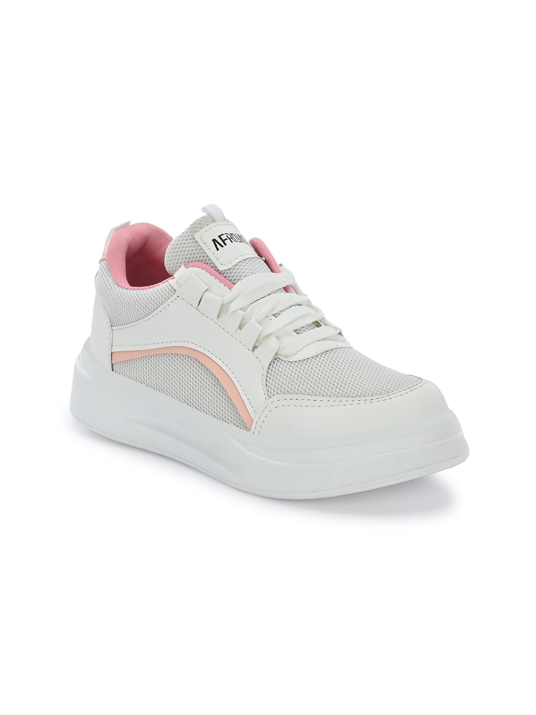 

AfroJack Women Textured Lace-Up Sneakers, White