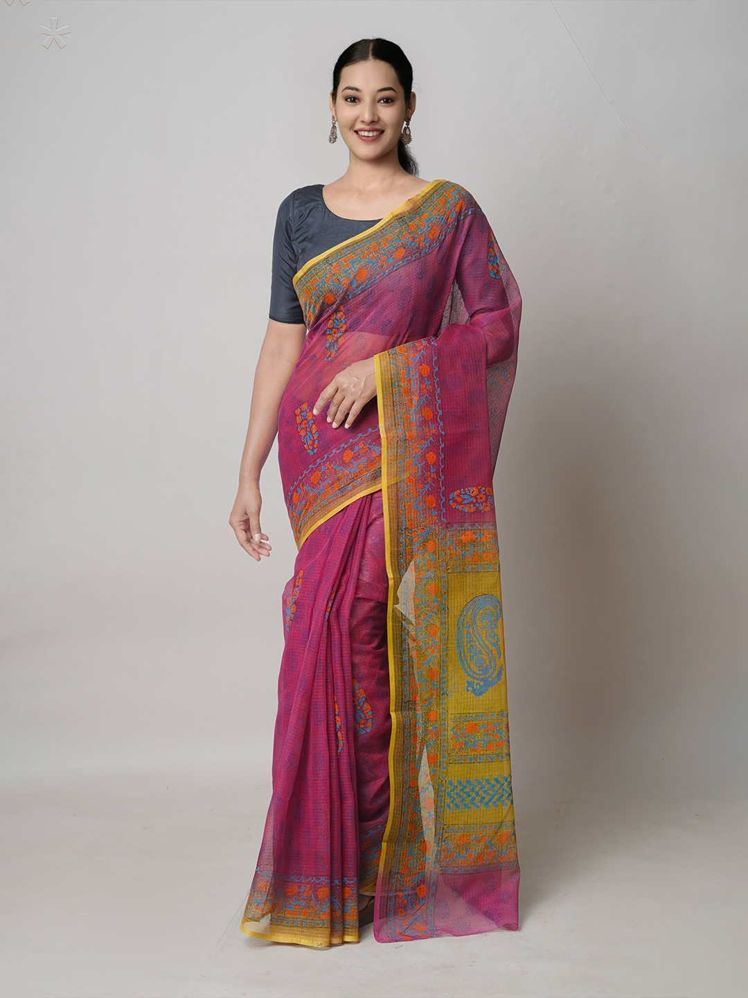 

Unnati Silks Floral Motifs Pure Cotton Kota Saree, Burgundy