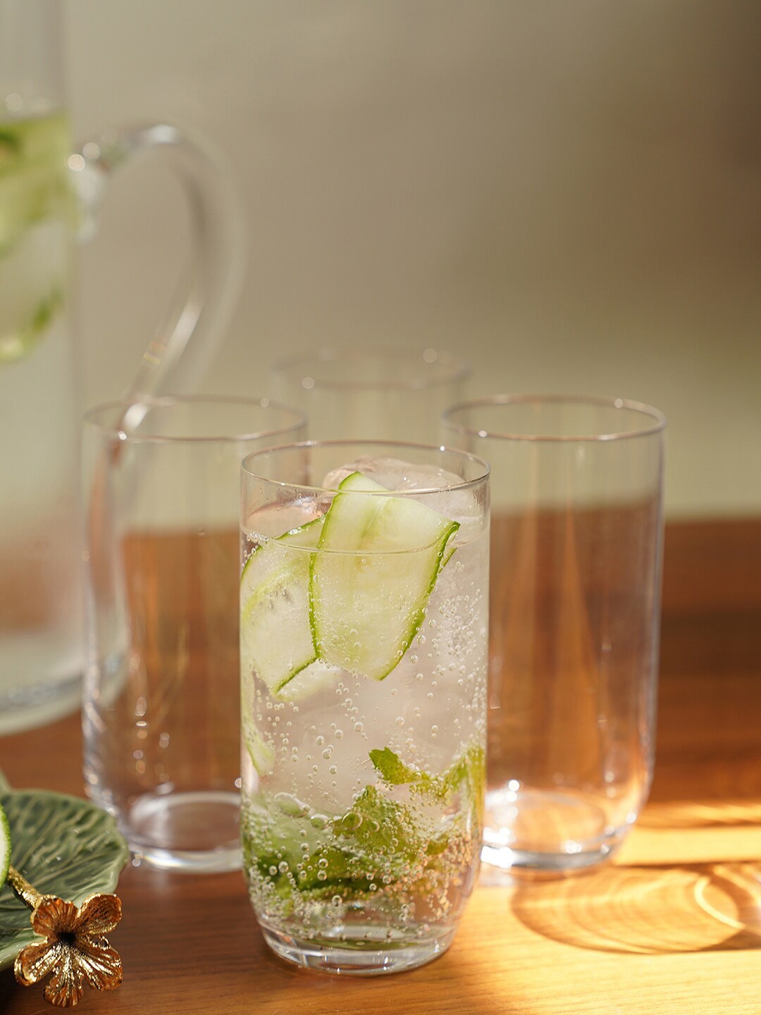 

Pure Home and Living Transparent 6 Pieces Clear Glass Highball Glasses