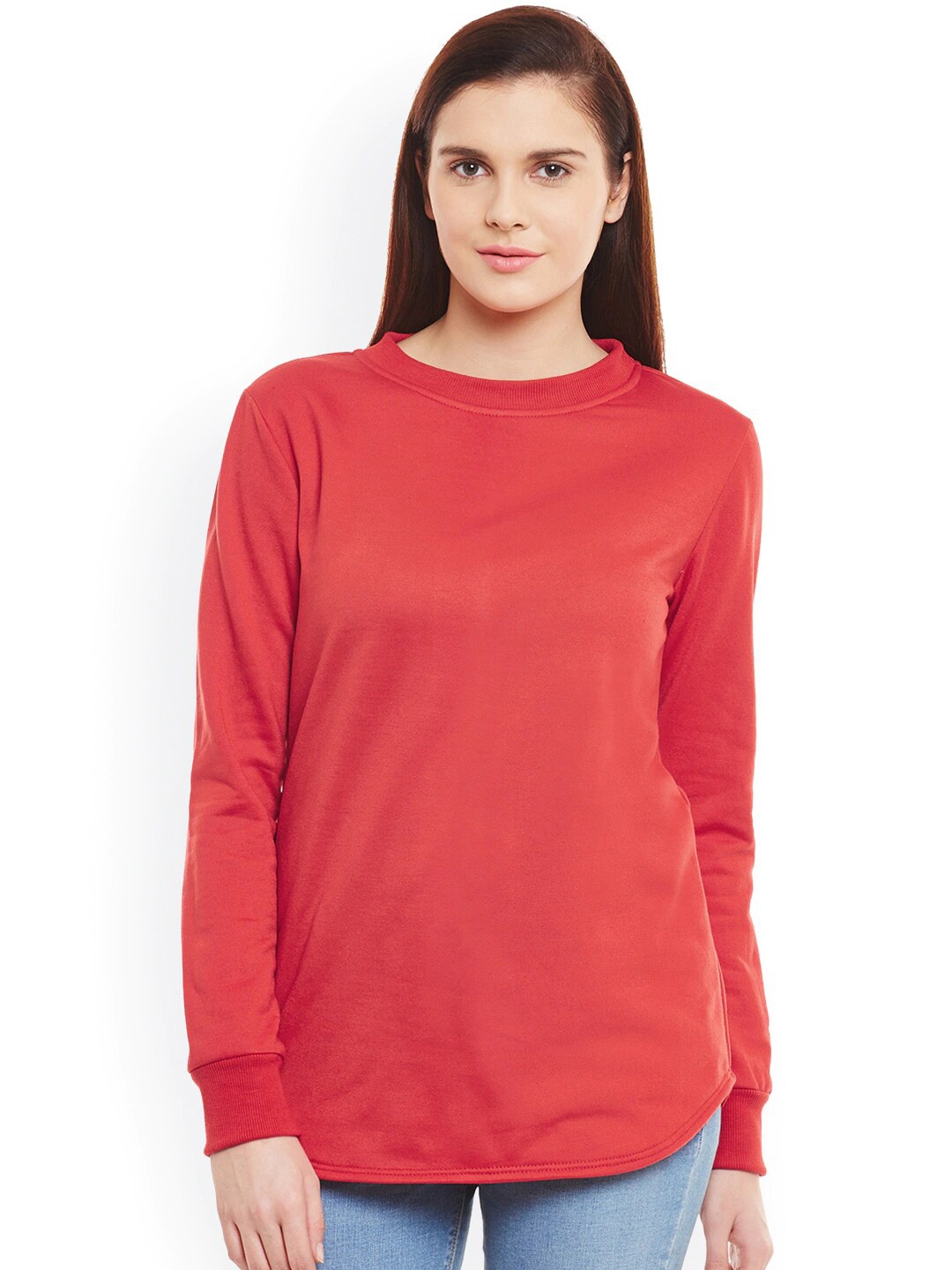 

BAESD Round Neck Fleece Sweatshirt, Red