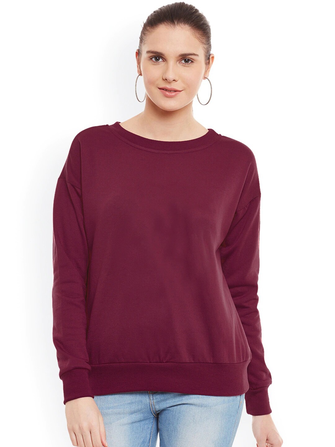 

BAESD Round Neck Fleece Sweatshirt, Maroon