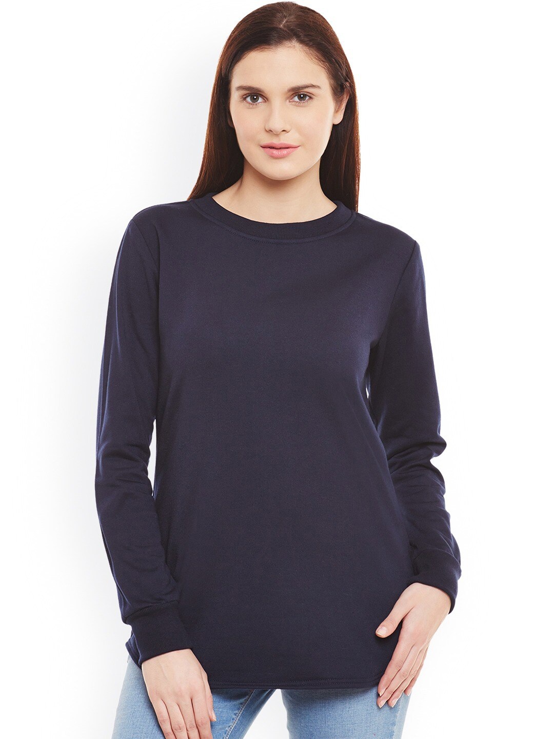 

BAESD Round Neck Fleece Sweatshirt, Navy blue