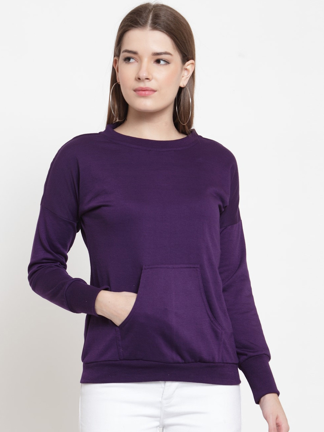 

BAESD Round Neck Fleece Pullover, Purple