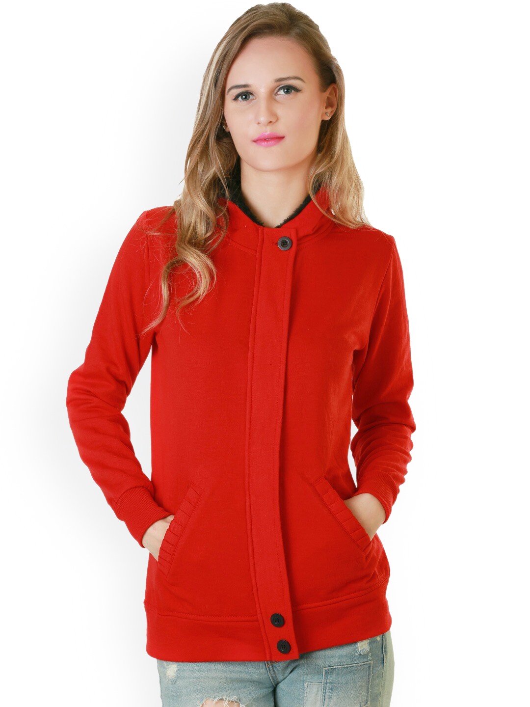 

BAESD Hooded Lightweight Fleece Bomber, Red