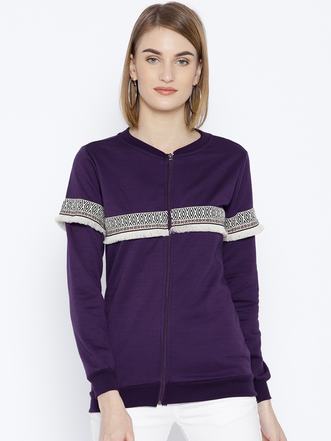 

BAESD Mock Collar Fleece Sweatshirt, Purple