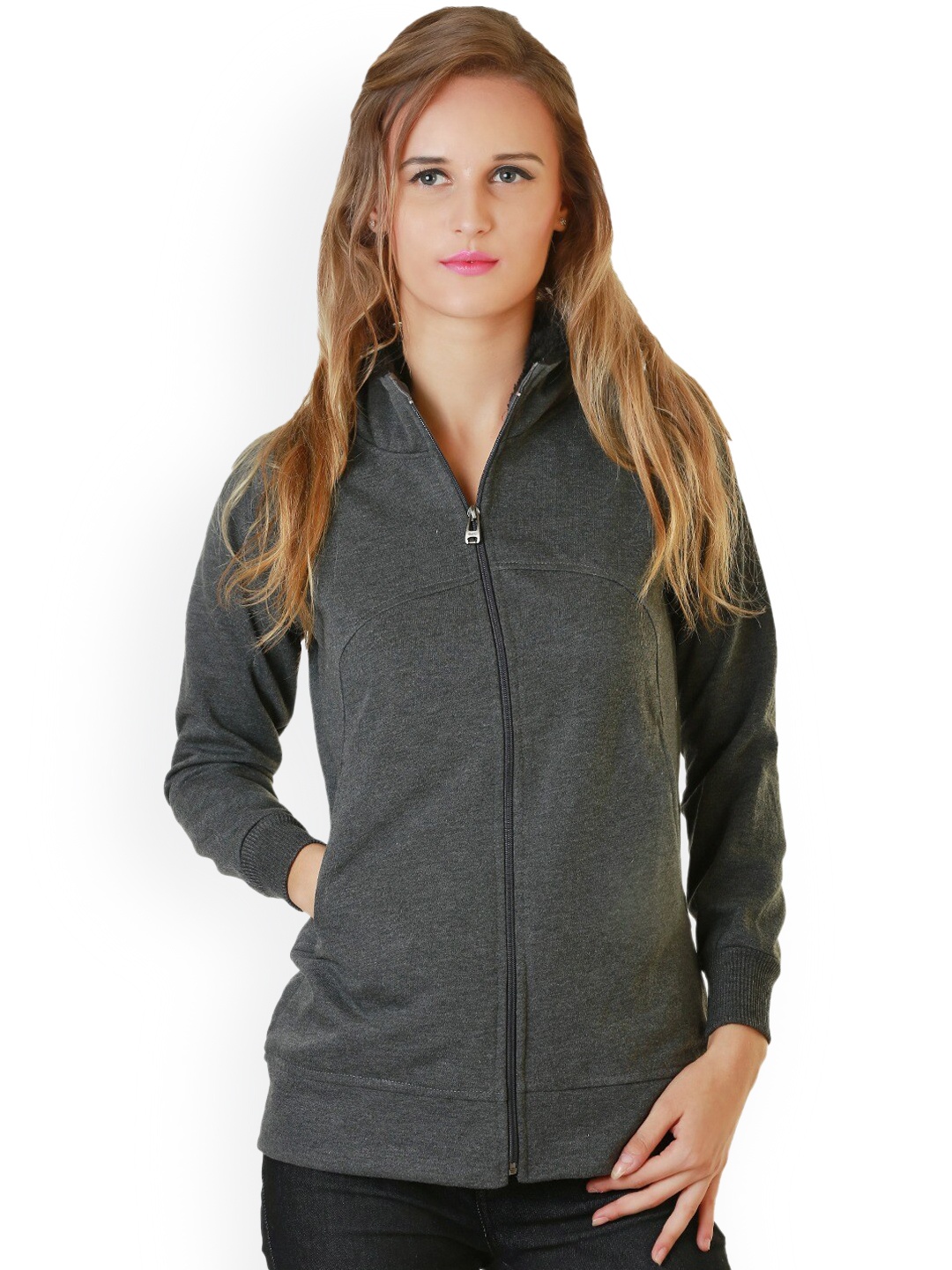 

BAESD Mock Collar Lightweight Bomber Jacket With Zip Detail, Charcoal