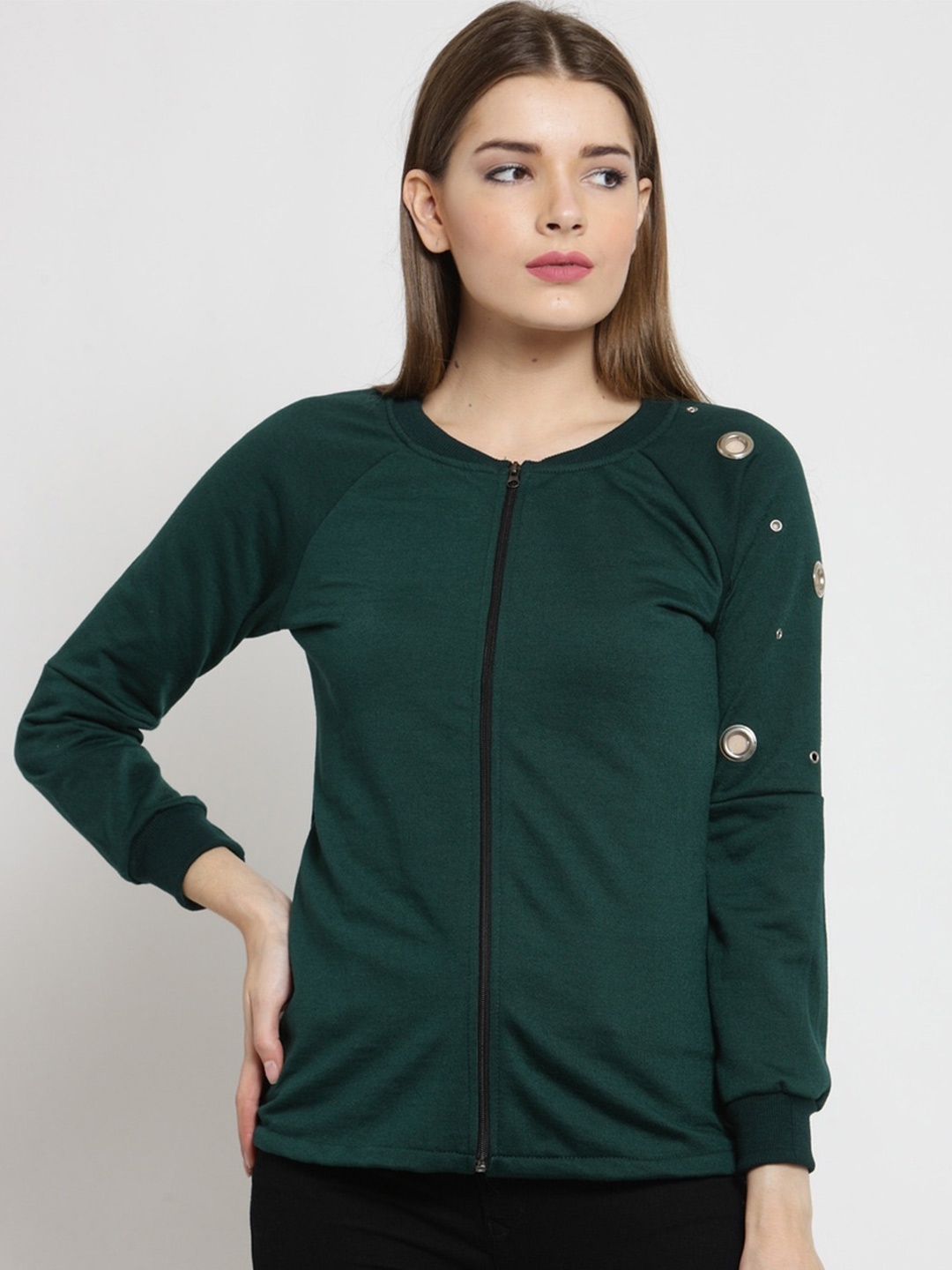 

BAESD Fleece Front-Open Sweatshirt, Green
