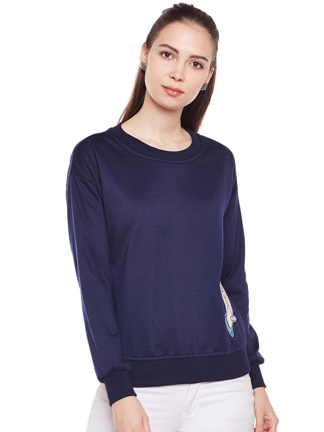 

BAESD Round Neck Fleece Pullover, Navy blue