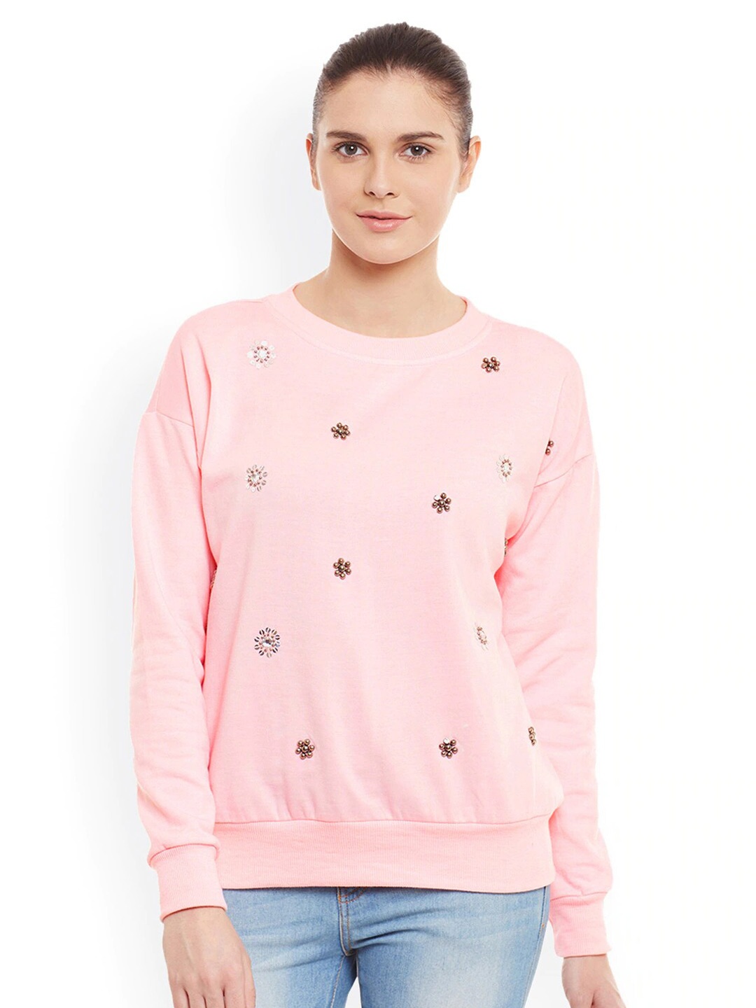 

BAESD Embellished Fleece Sweatshirt, Pink