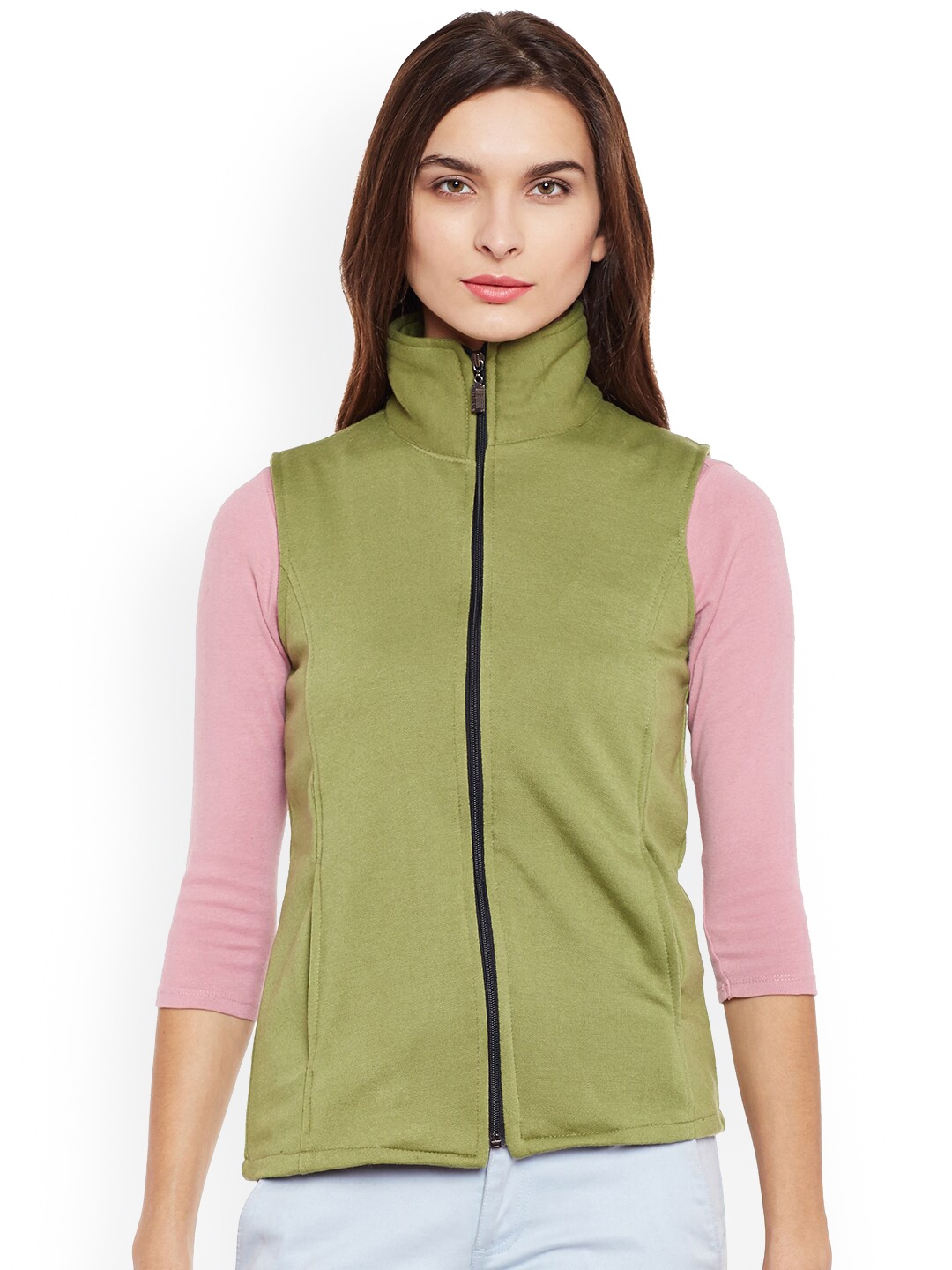 

BAESD Mock Collar Fleece Lightweight Bomber Jacket, Olive