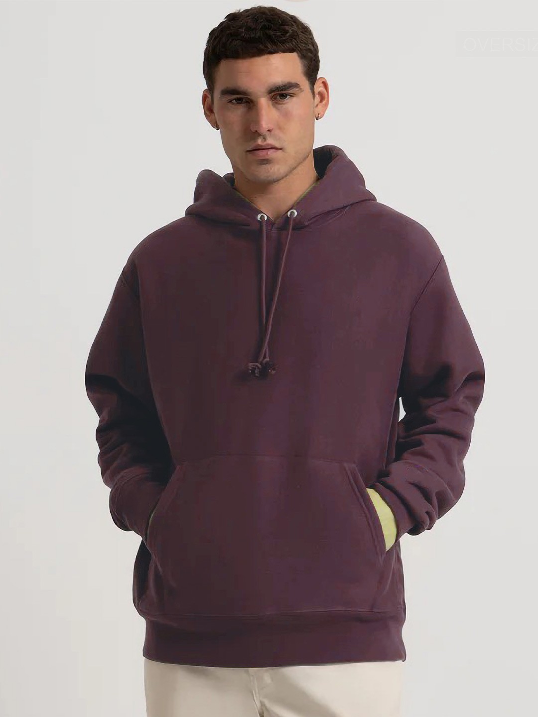 

MISCHIEF MONKEY Hooded Oversized Pullover Fleece Sweatshirt, Purple