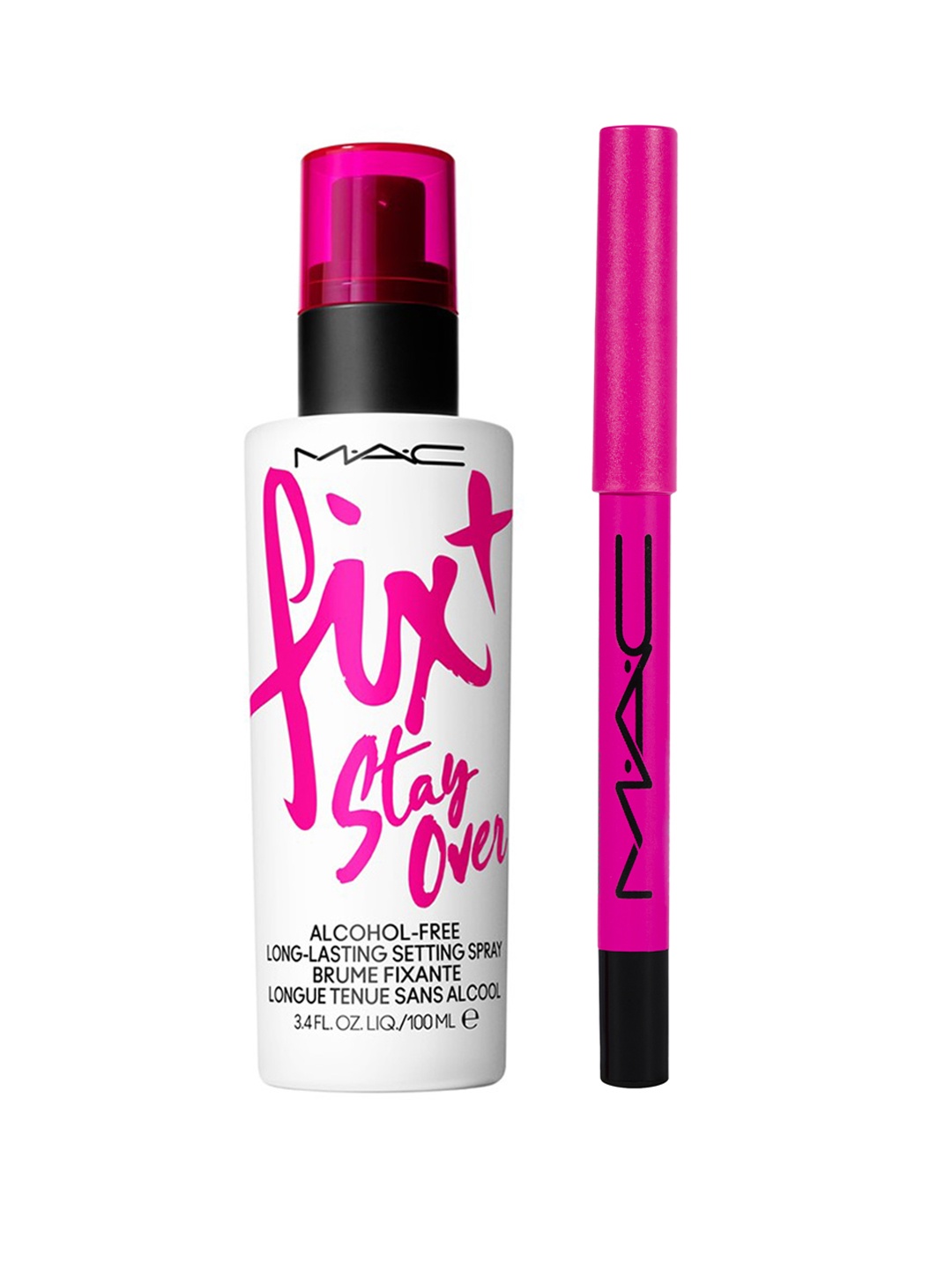 

M.A.C In Extreme Dimension 24hr Kajal Eye Liner & Fix + Stay Over Setting Spray 100ml, White