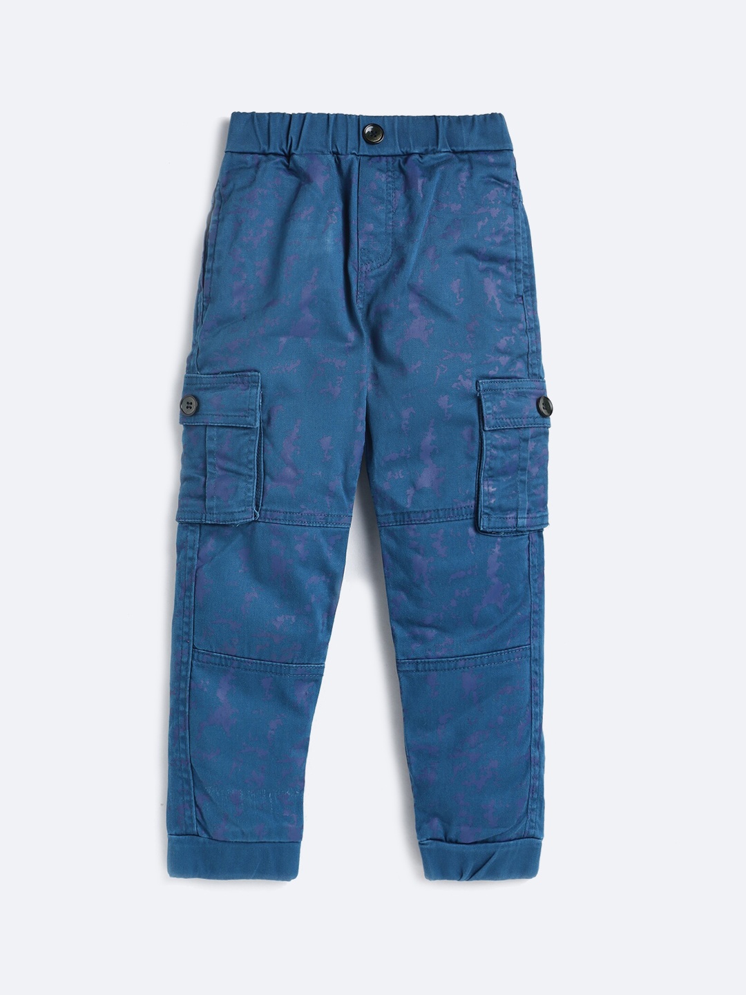 

Olio Kids Boys Mid-Rise Cotton Joggers, Blue