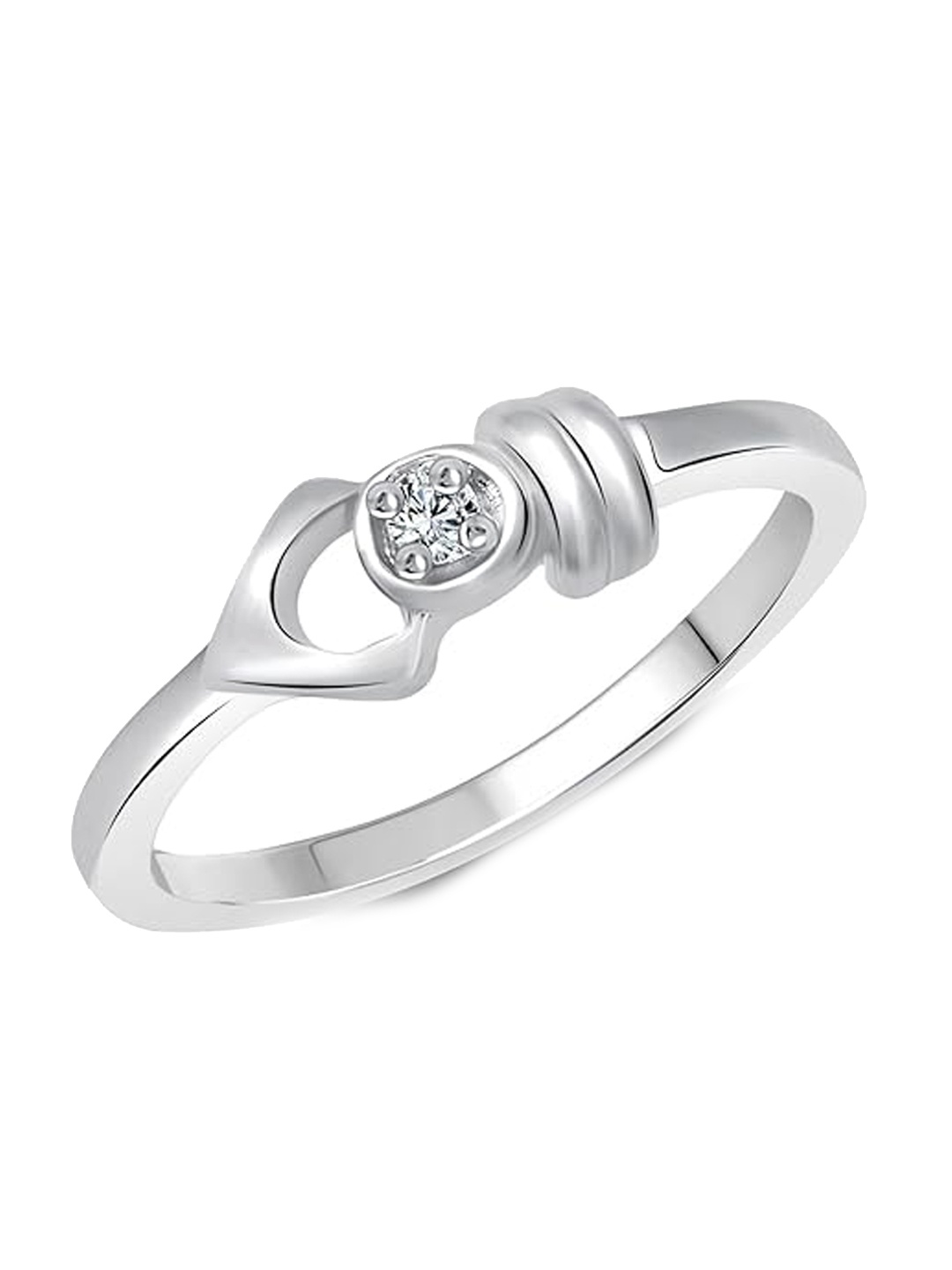 

Vighnaharta Rhodium Plated Cubic Zirconia Studded Adjustable Finger Ring, Silver