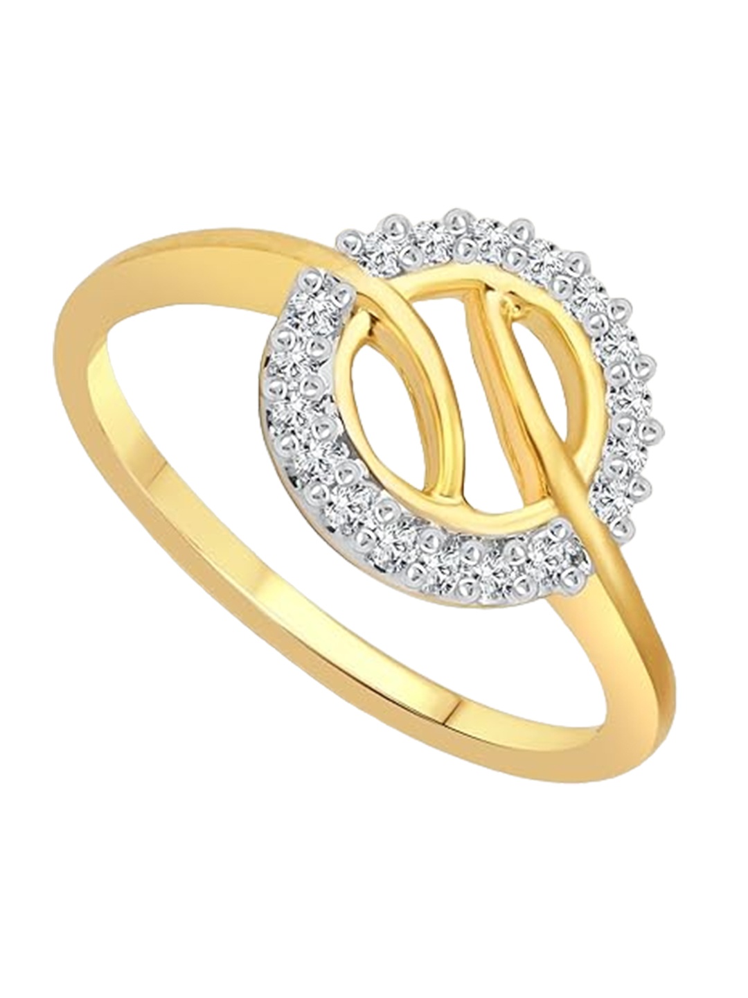 

Vighnaharta Gold-Plated CZ Studded Finger Ring