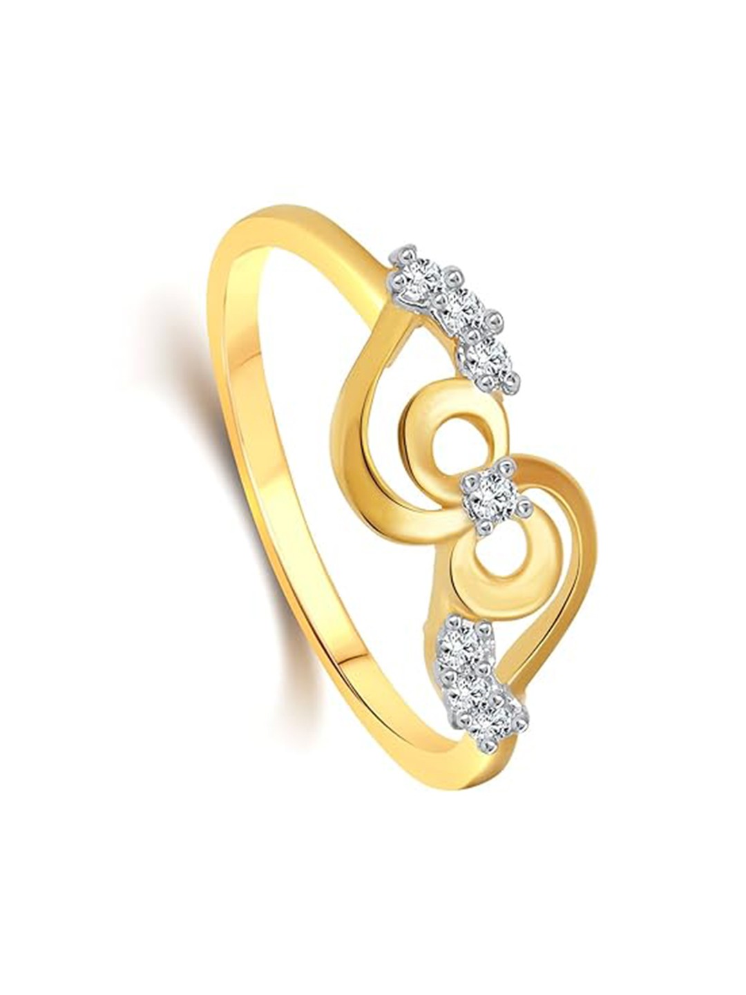 

Vighnaharta Gold-Plated CZ Studded Adjustable Finger Ring