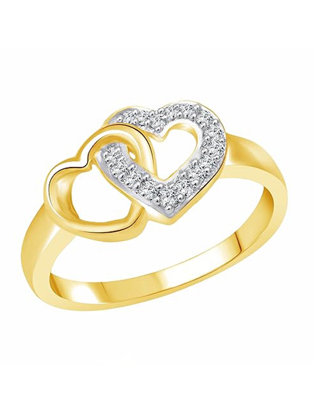 

Vighnaharta Gold-Plated CZ Studded Adjustable Finger Ring