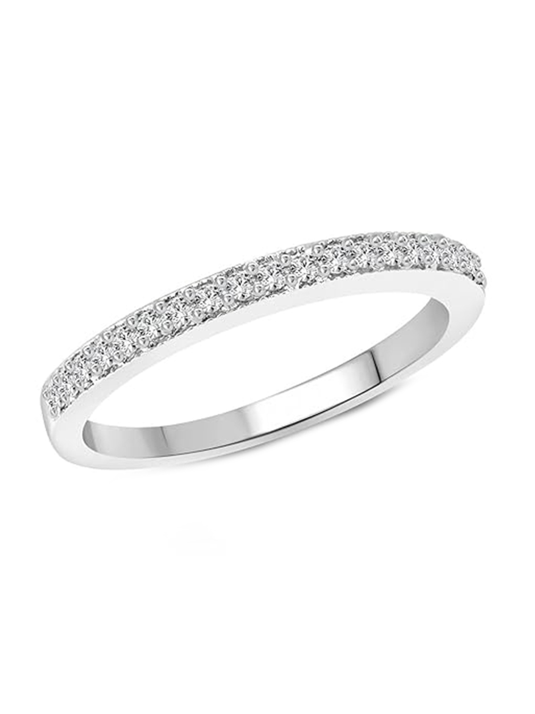 

Vighnaharta Rhodium Plated Cubic Zirconia Studded Adjustable Finger Ring, Silver