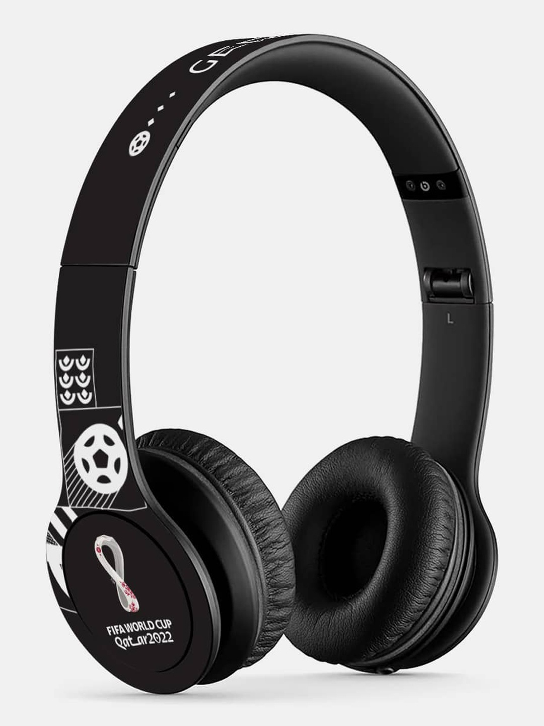 

macmerise Printed P47 Bluetooth Wireless On-Ear Headphones With Microphone, Black