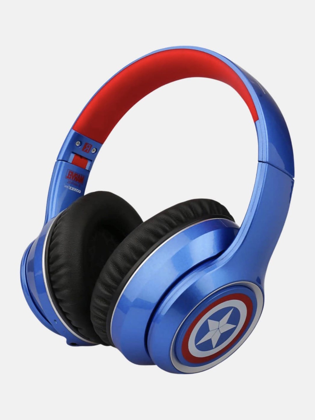 

macmerise Unisex Captain America P47 Bluetooth Wireless On-Ear Headphones With Mic, Blue