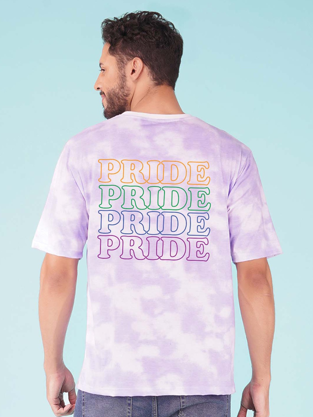 

NUSYL Tie Dye Round Neck Casual Oversized T-shirt, Purple