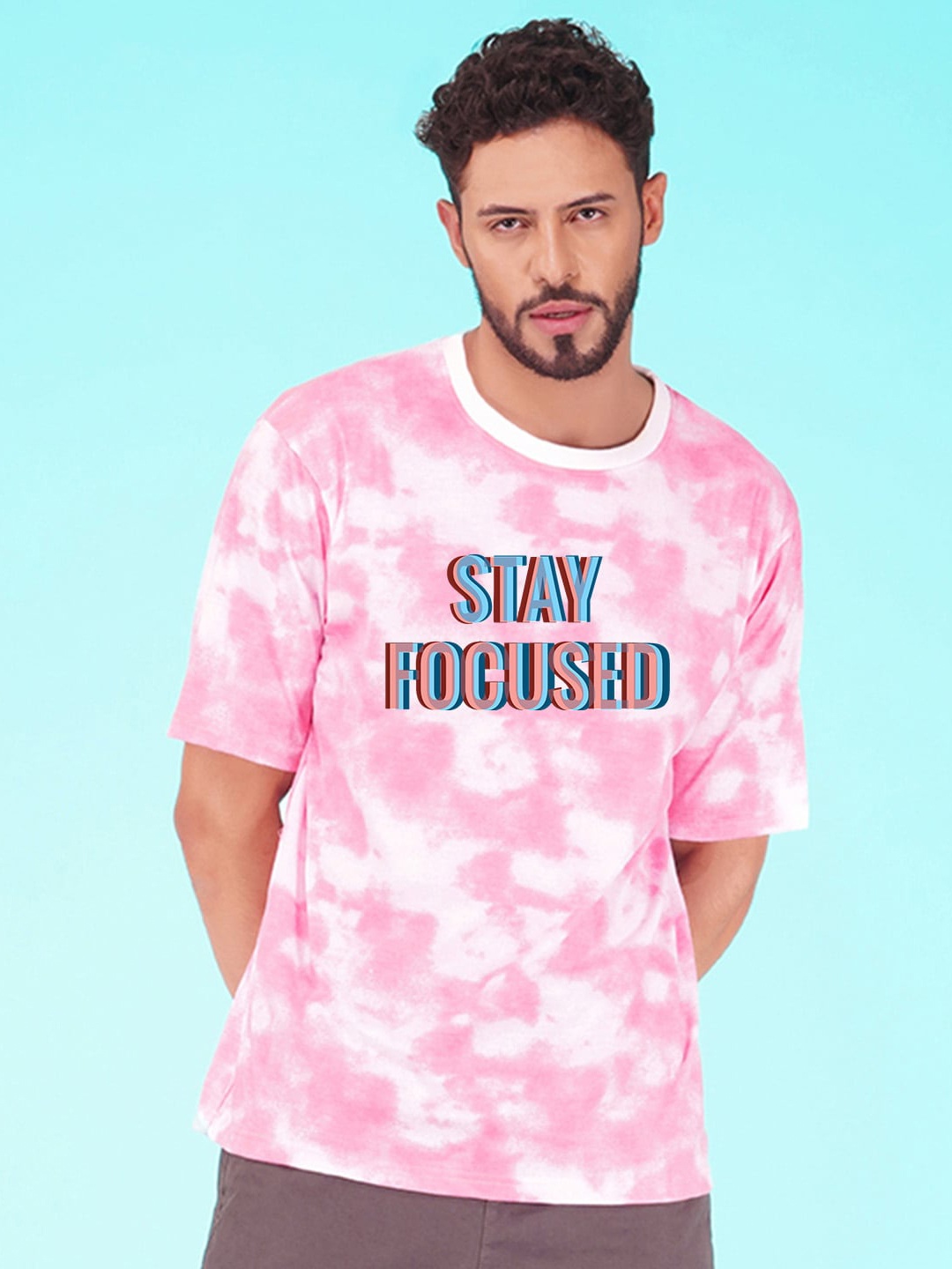 

NUSYL Typography Printed Boxy T-shirt, Pink