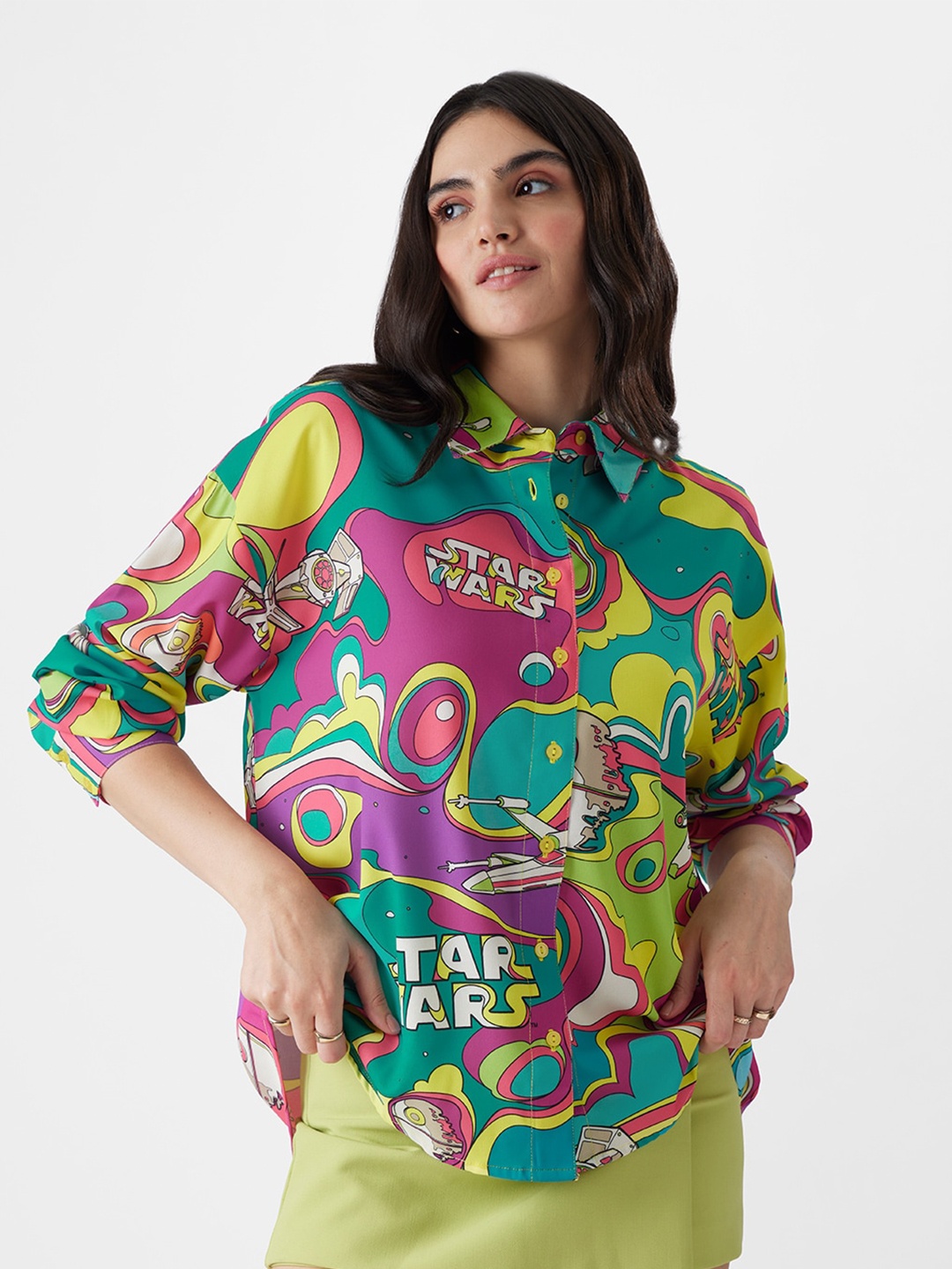 

The Souled Store Relaxed Star Wars Abstract Printed Shirt, Yellow