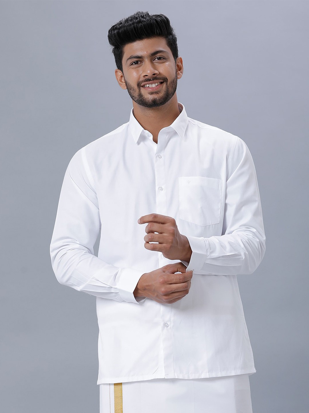 

Ramraj Spread Collar Cotton Casual Shirt, White