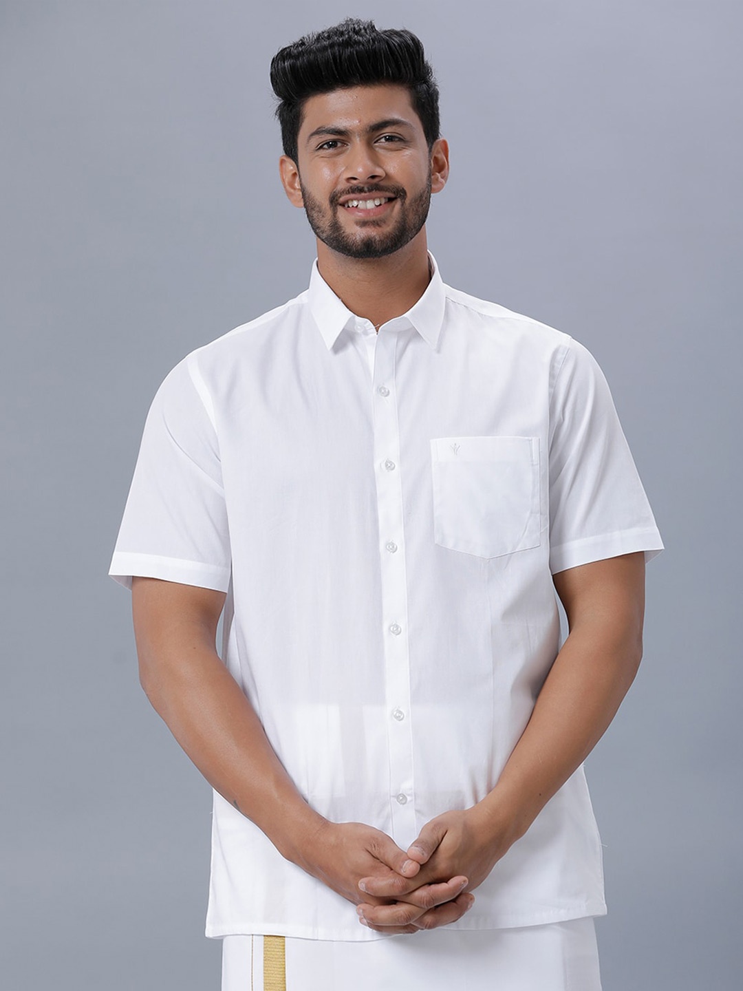 

Ramraj Spread Collar Cotton Casual Shirt, White
