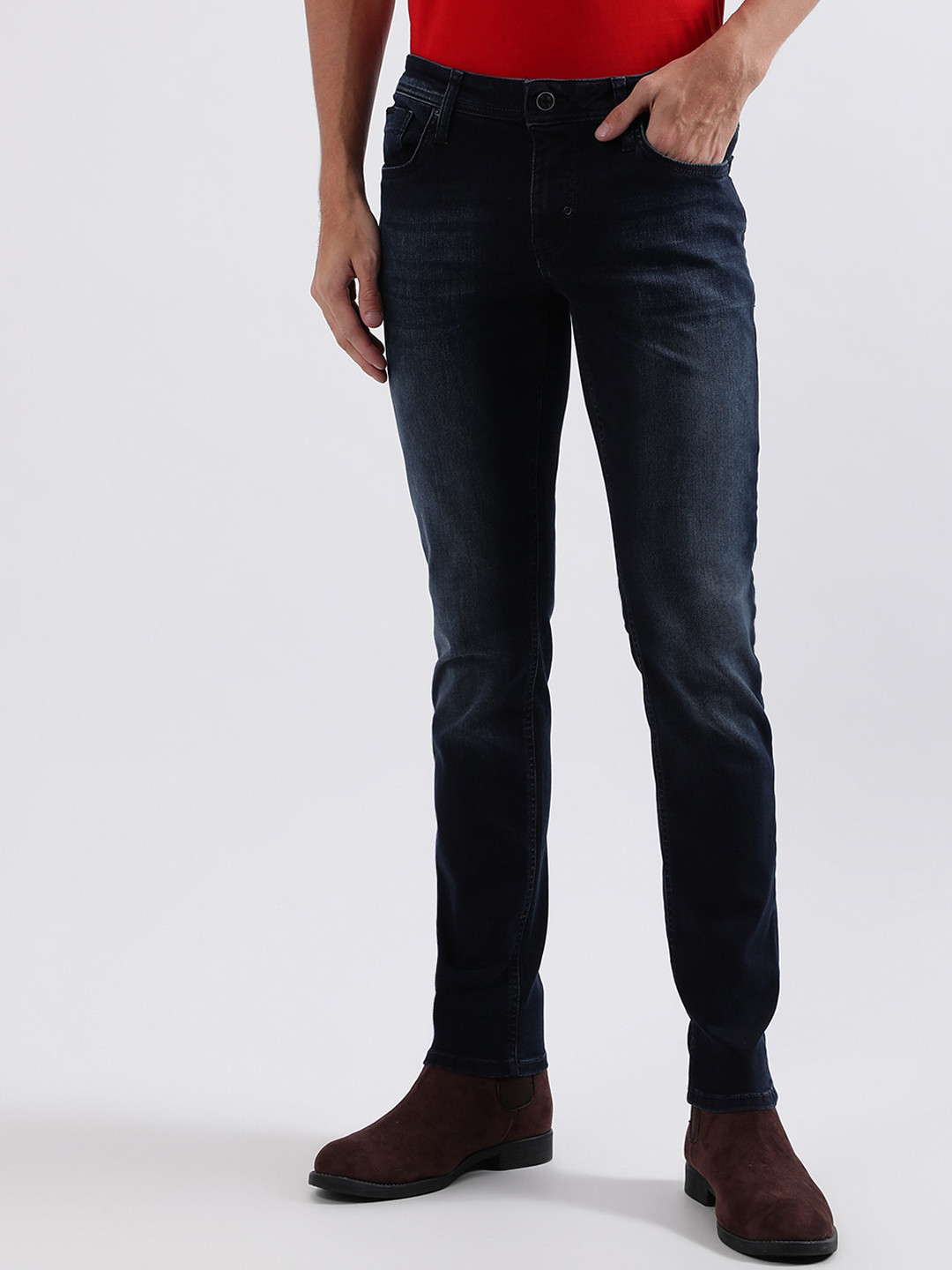 

Antony Morato Men Tapered Fit Light Fade Stretchable Jeans, Blue