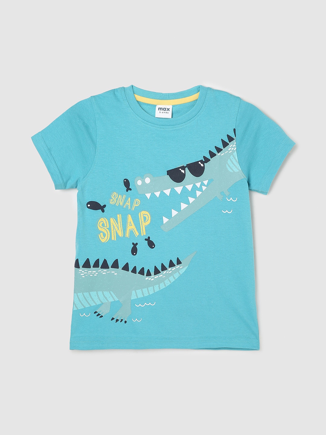 

max Boys Graphic Printed Pure Cotton T-shirt, Blue