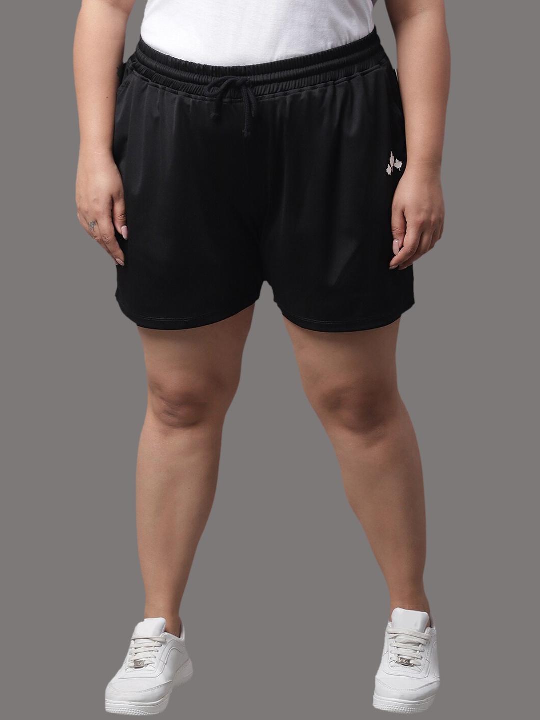 

Rute Women Plus Size Cotton Sports Shorts, Black