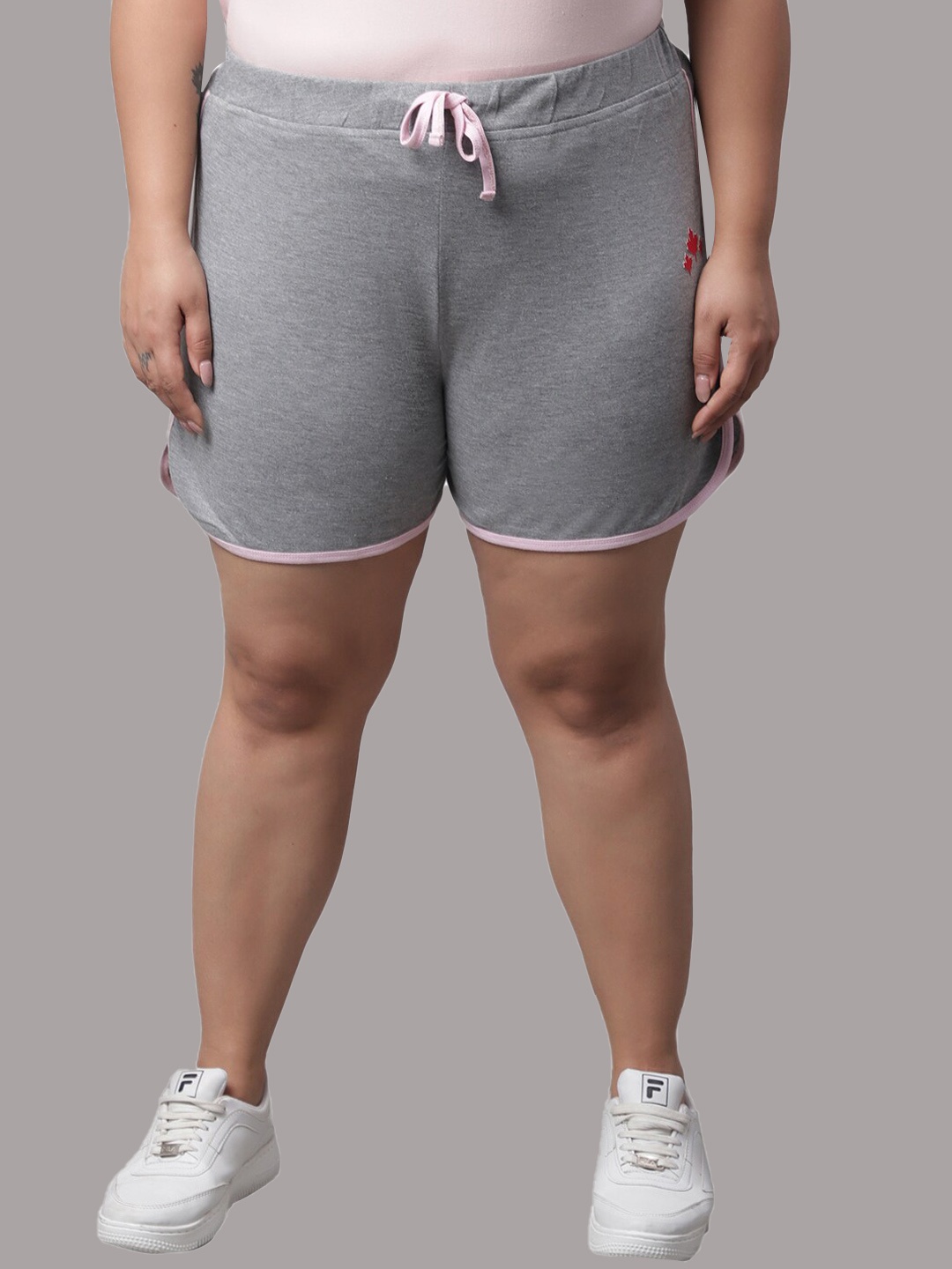 

Rute Women Plus Size Cotton Sports Shorts, Grey