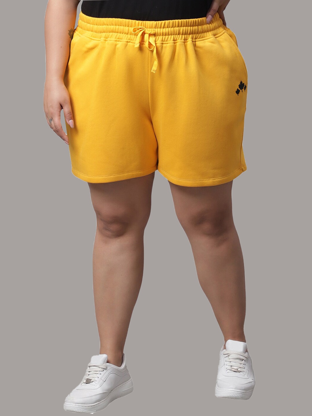 

Rute Women Plus Size Cotton Sports Shorts, Yellow