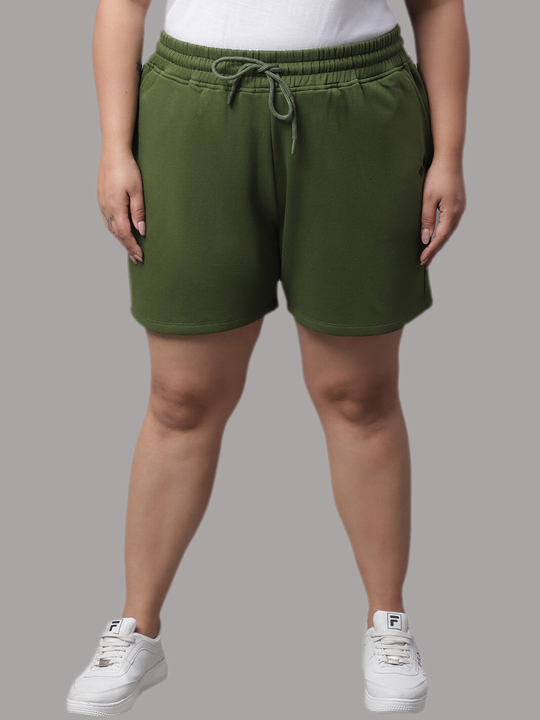 

Rute Women Plus Size Cotton Sports Shorts, Green