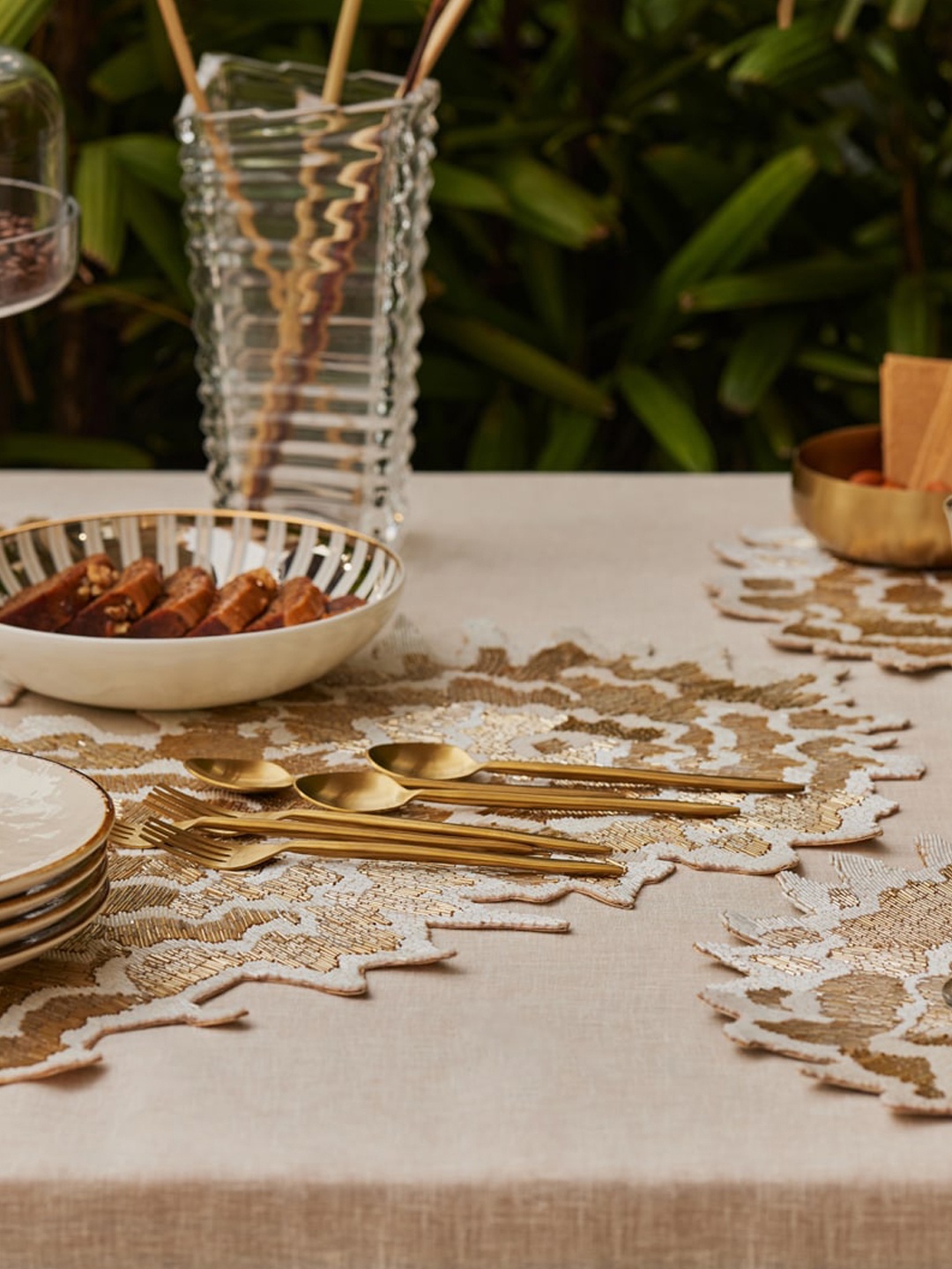 

Eris Home Sand Beaded Table Runner, Gold