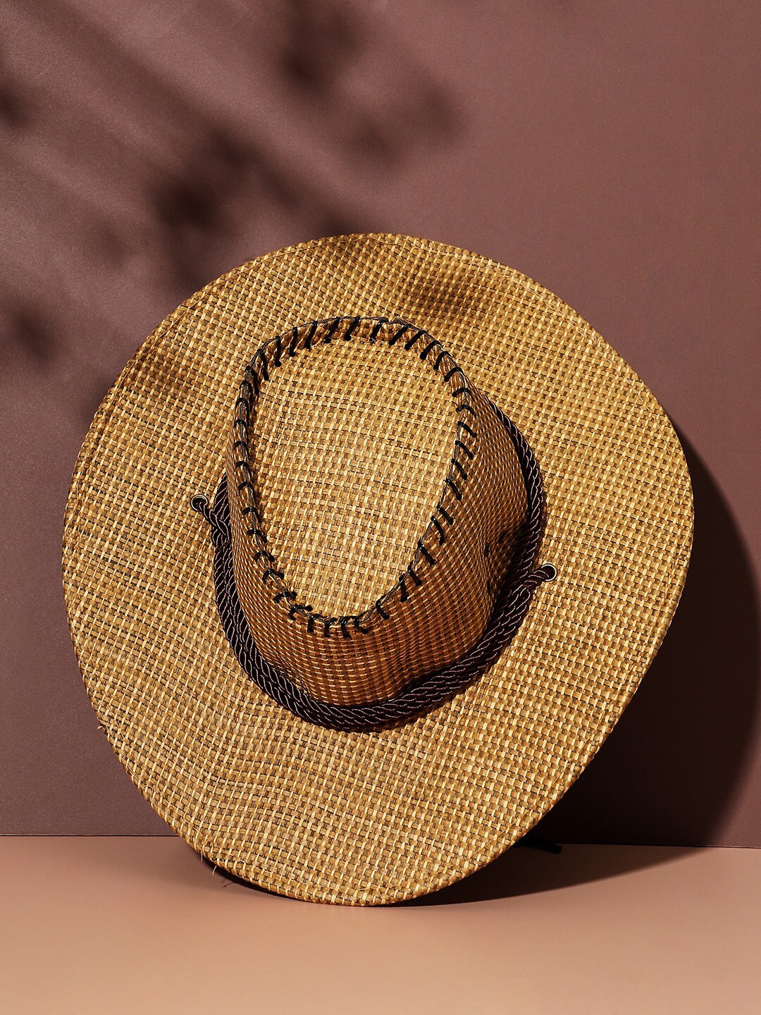 

HAUTE SAUCE by Campus Sutra Women Contrast Rope Cowboy Hat, Beige