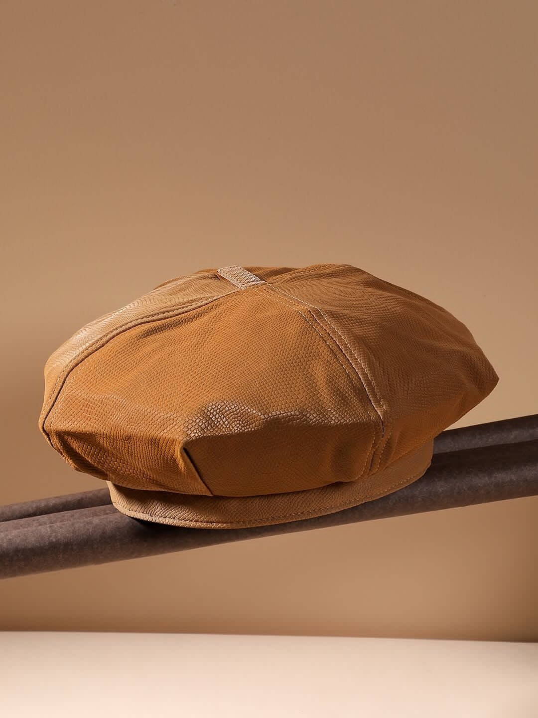 

HAUTE SAUCE by Campus Sutra Women Pebbled Bakerboy Hat, Beige