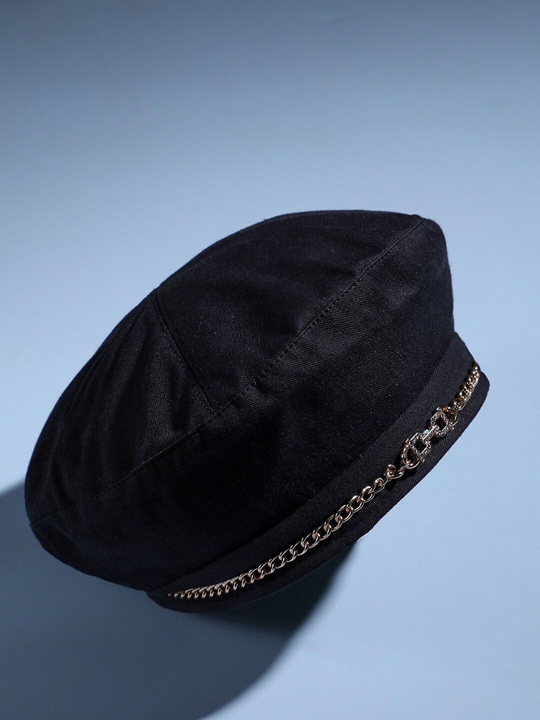 

HAUTE SAUCE by Campus Sutra Women Chain Linked Casual Beret Hat, Black