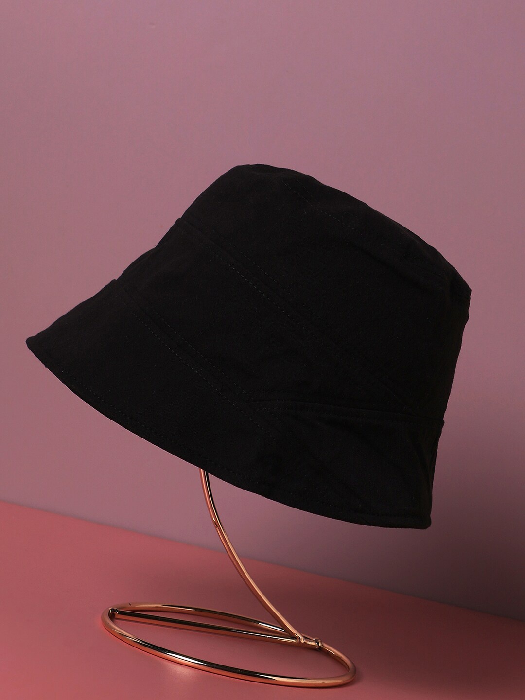 

HAUTE SAUCE by Campus Sutra Women Self Design Patched Bucket Hat, Black
