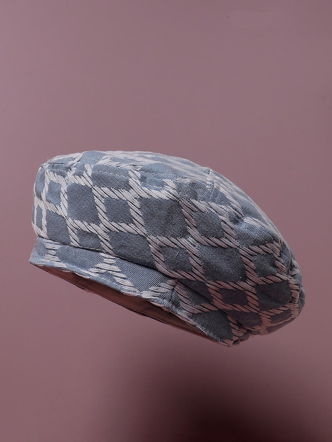

HAUTE SAUCE by Campus Sutra Women Rhombus Weave Beret Hat, Blue