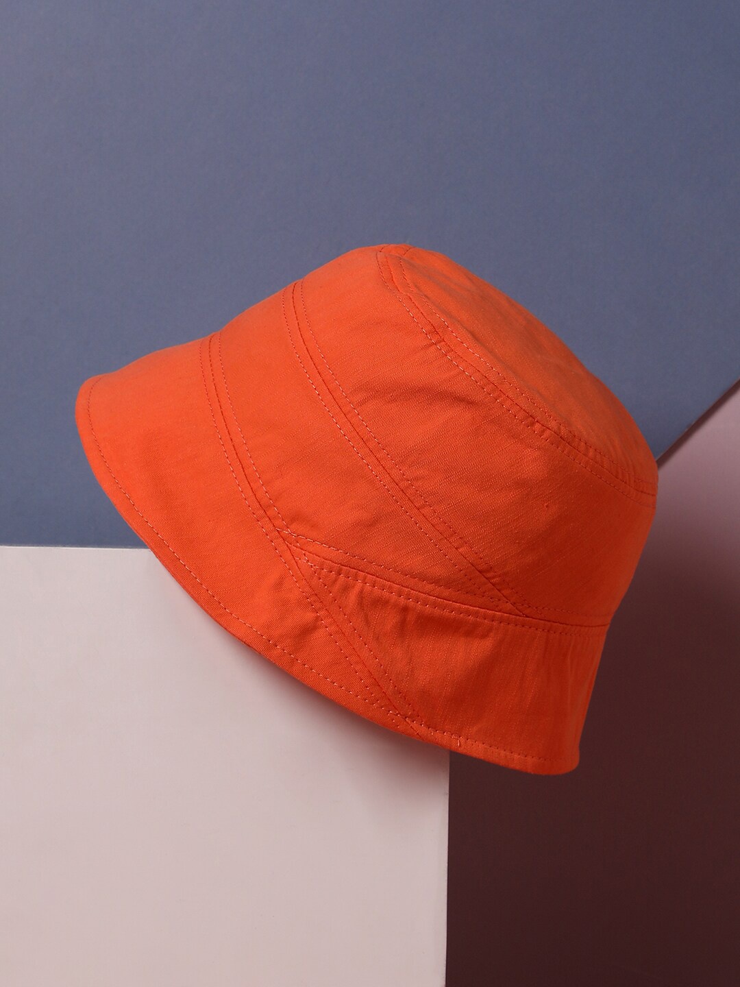

HAUTE SAUCE by Campus Sutra Women Self Design Patched Bucket Hat, Orange