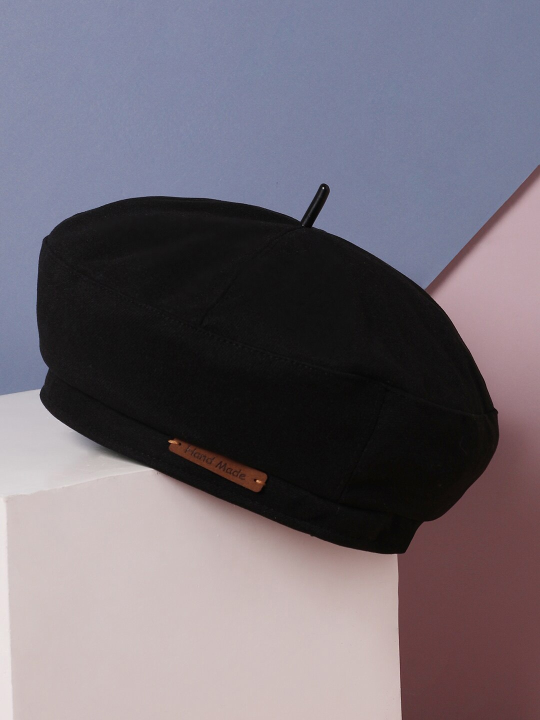 

HAUTE SAUCE by Campus Sutra Pin Tipped Casual Beret Hat, Black