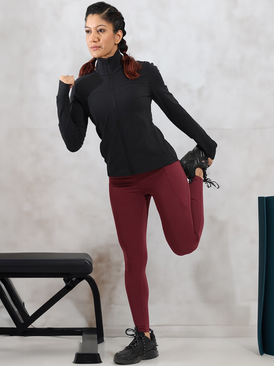 

Blissclub Mock Collar Lightweight Sporty Jacket, Black