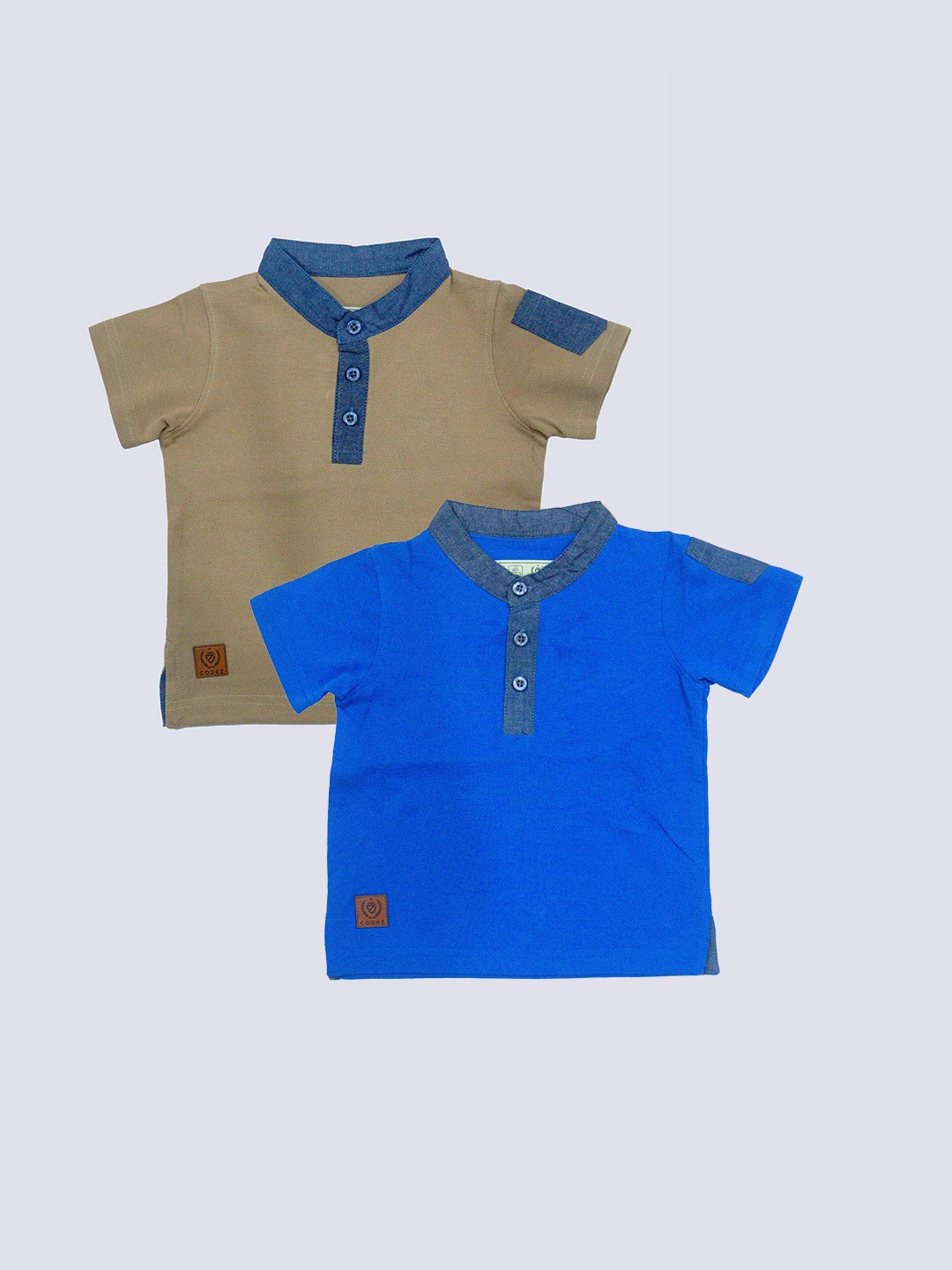 

BAESD Boys Pack Of 2 Henley Neck Cotton T-shirt, Blue